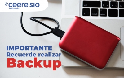 IMPORTANTE. Recuerde realizar backup